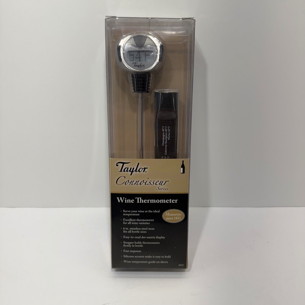 Taylor Connoisseur Series Digital Wine Thermometer 505 Stainless Steel Silver